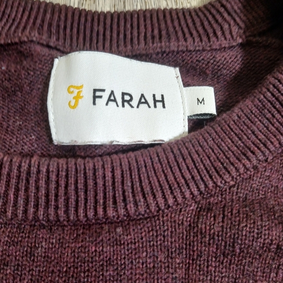 Farah Men's Deep Maroon Crewneck Sweater Size Medium - Picture 4 of 6